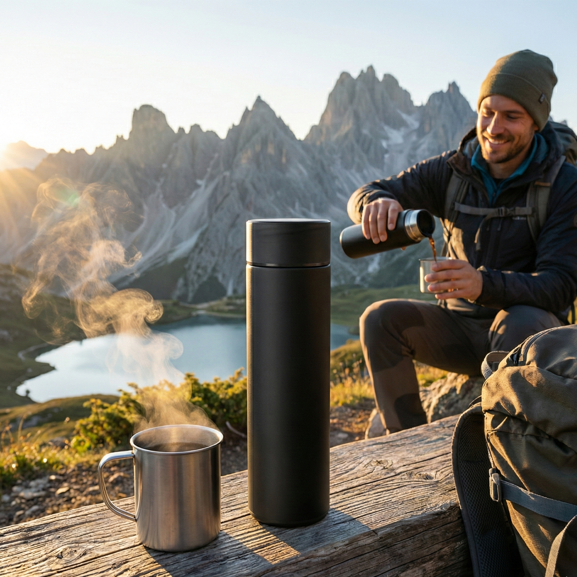 Bouteille isotherme en acier inoxydable à double paroi – 500 ml