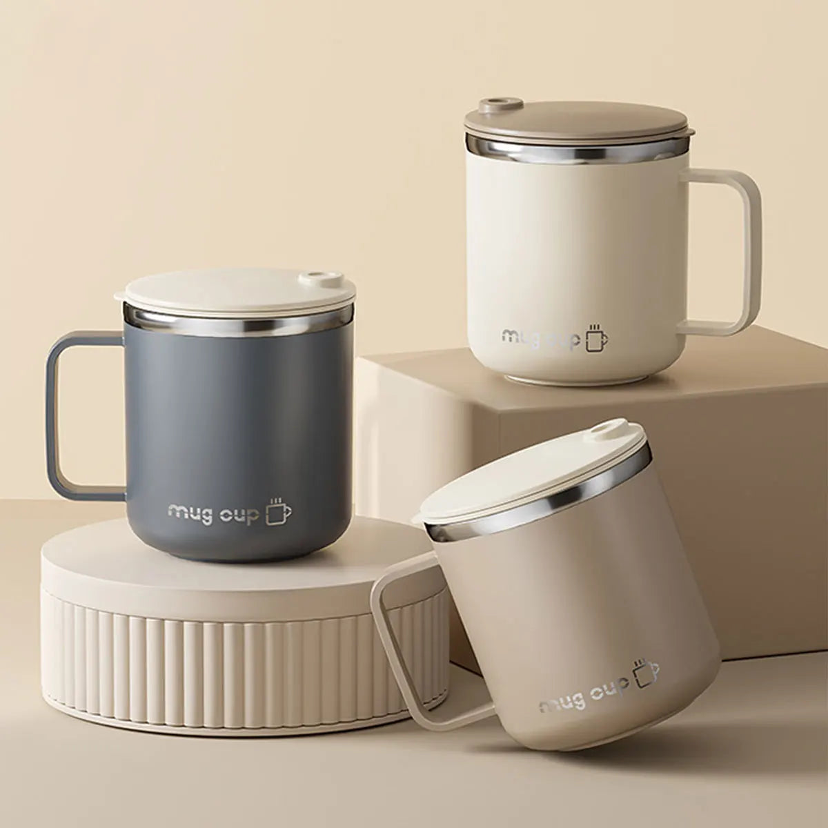 Tasse isotherme en acier inoxydable 304 avec poignée – 400 ml