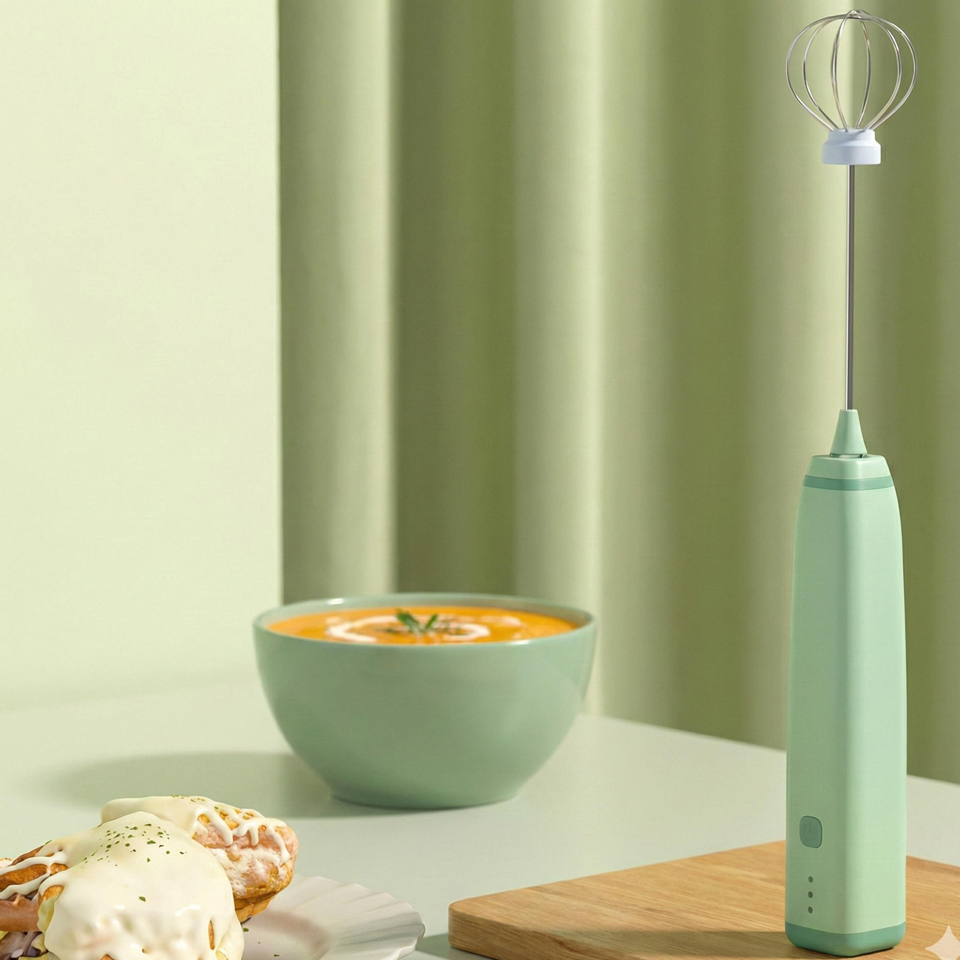 Mousseur à lait électrique rechargeable en acier inoxydable et ABS